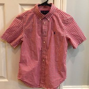 Boys SZ M NWT Polo red/white plaid